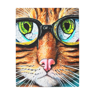 Impresión En Metal Gato futurista con gafas