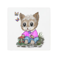 Gato Kitty y mariposa