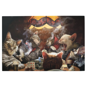 Impresión En Metal Gatos jugando al póquer