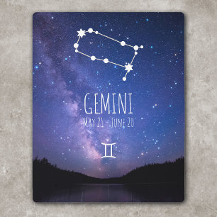 Impresión En Metal Géminis   Constelación de astrología personalizada