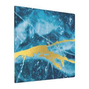 Impresión En Metal Geode Agate Gemstone Blue and Gold