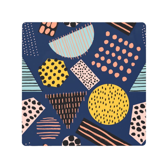 Impresión En Metal Geometría divertida: Resumen del patrón multicolor (Anverso)