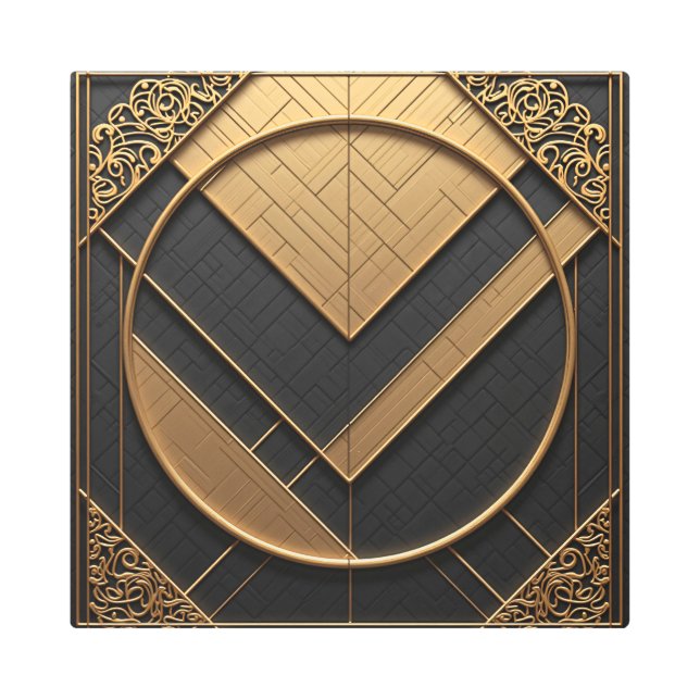 Impresión En Metal Geometría dorada (Anverso)