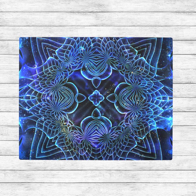Impresión En Metal Geometría galáctica eléctrica azul grande (Subido por el creador)