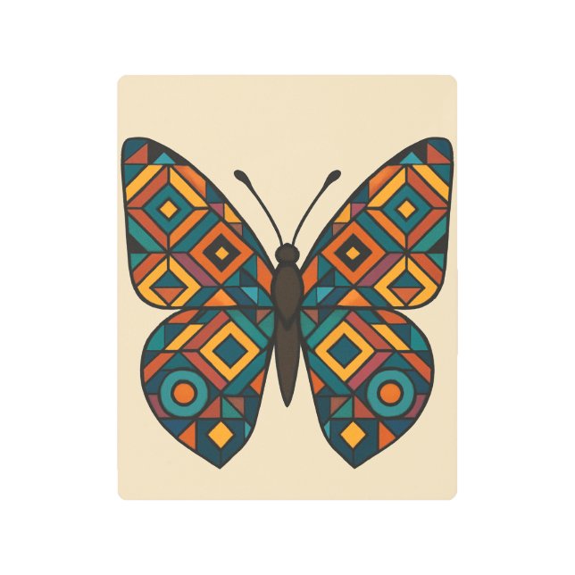 Impresión En Metal Geometric Butterfly Metal Print  (Anverso)