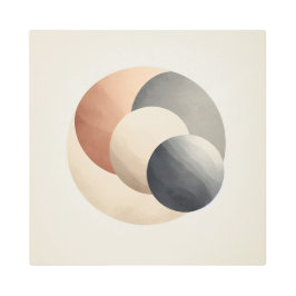 Impresión En Metal Geometric Lunar Wall Art in Japandi Style