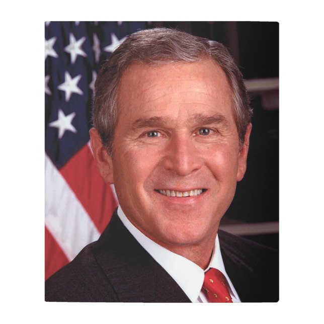 Impresión En Metal George Bush 43.ª foto del presidente estadounidens (Anverso)