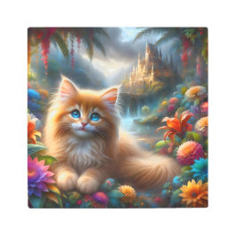 Impresión En Metal Ginger Gatito dulce en la fantasía del paraíso tro
