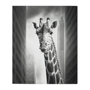 Impresión En Metal Giraffe en un paisaje urbano