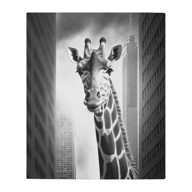 Impresión En Metal Giraffe en un paisaje urbano (Anverso)