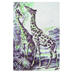 Impresión En Metal Giraffe forestal