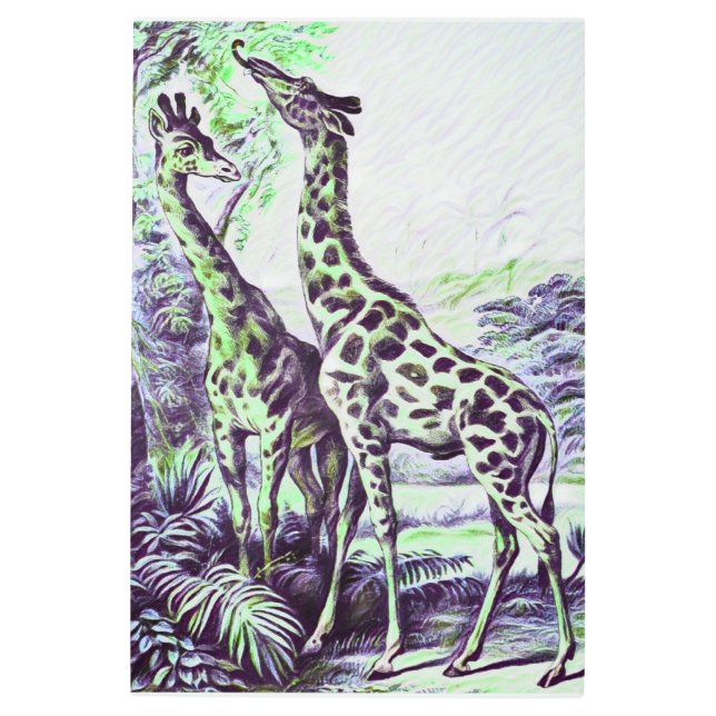 Impresión En Metal Giraffe forestal (Anverso)