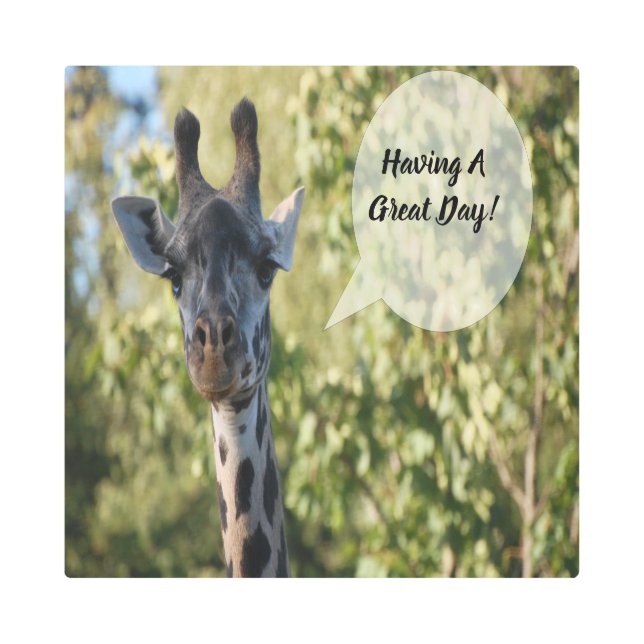 Impresión En Metal Giraffe Shower (Anverso)