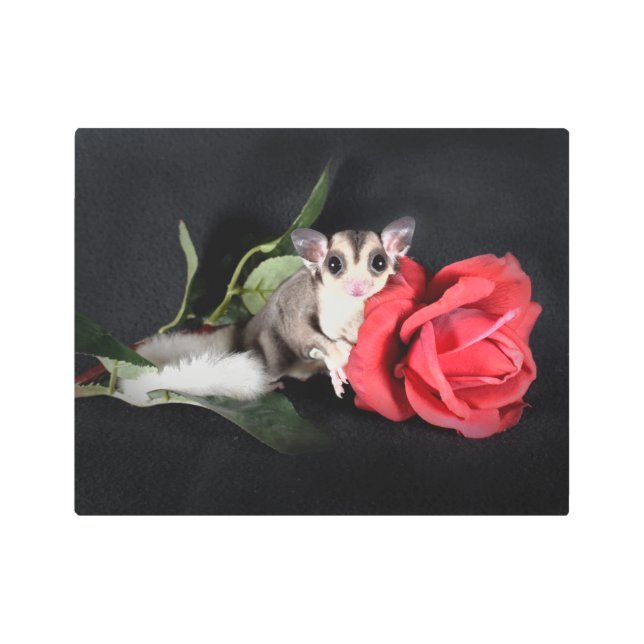 Impresión En Metal Glider de azúcar con Rosa (Anverso)