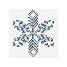 Impresión En Metal Glitter Snowflake - Baby Blue Branches