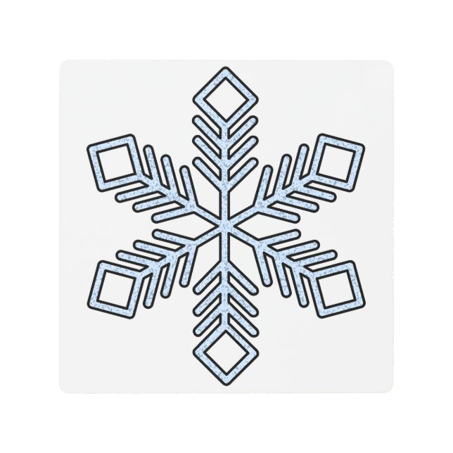 Impresión En Metal Glitter Snowflake - Baby Blue Branches (Anverso)