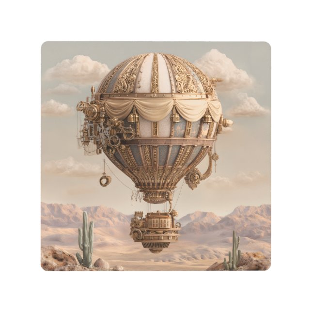 Impresión En Metal Globo de aire caliente de Steampunk (Anverso)