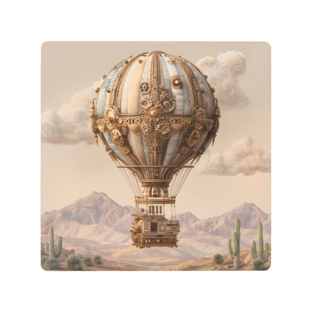 Impresión En Metal Globo de aire caliente de Steampunk (Anverso)