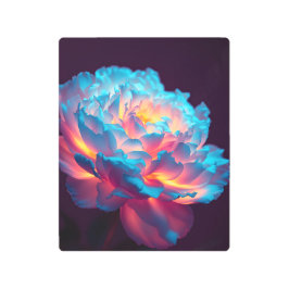 Impresión En Metal Glowing Peony Metal Print | Ethereal Blue