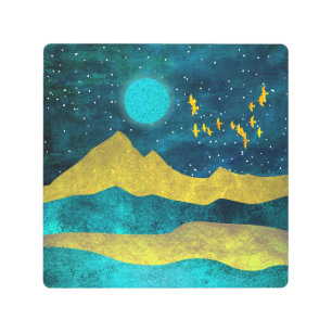 Impresión En Metal Golden Flock