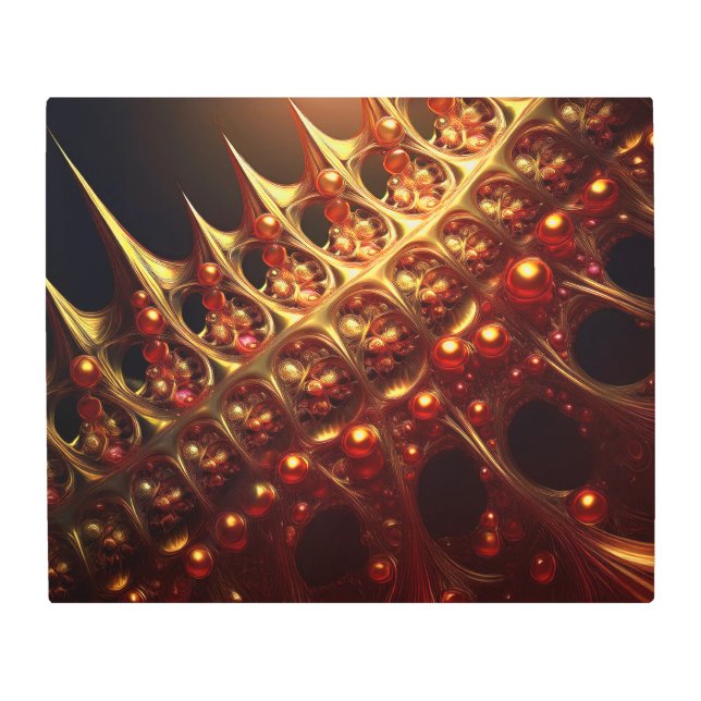 Impresión En Metal Golden Razor Sharp Fractal (Anverso)