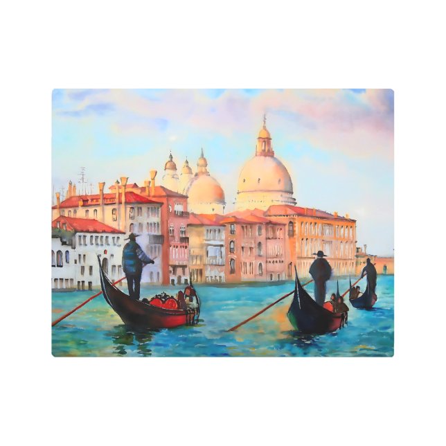 Impresión En Metal Góndolas de Venecia (Anverso)