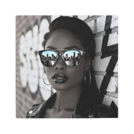 Impresión En Metal Gorgous Woman in City with Sunglasses