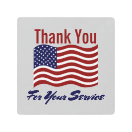 Impresión En Metal Gracias por la bandera norteamericana de servicio