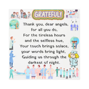 Impresión En Metal Gracias, querido personal del hospital.