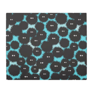 Impresión En Metal Graciosos monstruos esponjosos negros