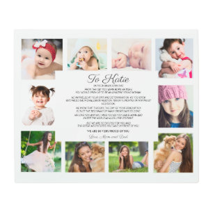 Impresión En Metal Graduación Día 10 Foto A Hija Sentimental