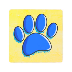 Impresión En Metal Graffiti Art Dog Paw Print