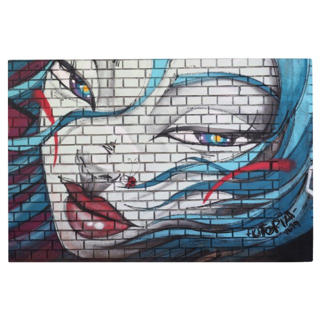 Impresión En Metal Graffiti Chica asiático (Anverso)