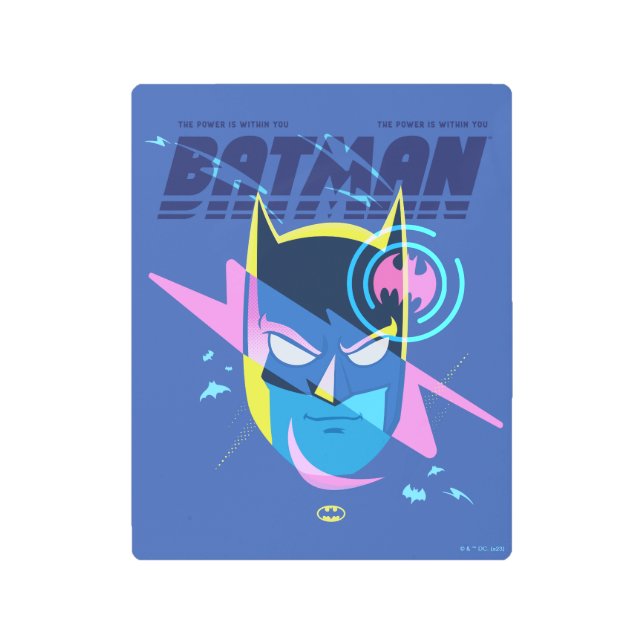 Impresión En Metal Gráfica de la cabeza de la luz Batman para siempre (Anverso)