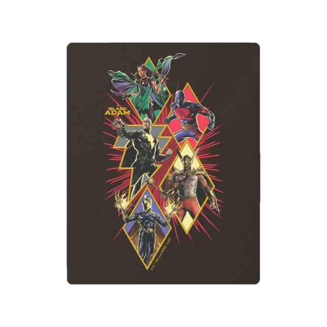 Impresión En Metal Gráfica de ráfaga de diamante de Adam negro (Anverso)