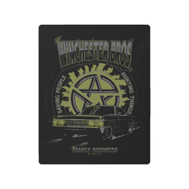 Impresión En Metal Gráfico de auto "The Winchester Bros" supernatural (Anverso)
