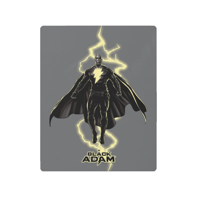 Impresión En Metal Gráfico de silueta Black Adam Lightning (Anverso)