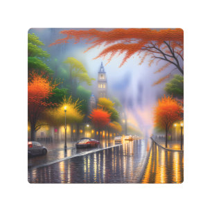 Impresión En Metal Gráfico del Día del Lluvia