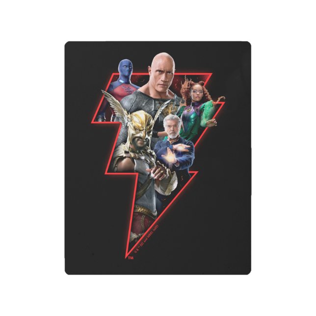 Impresión En Metal Gráfico Lightning del grupo Black Adam (Anverso)