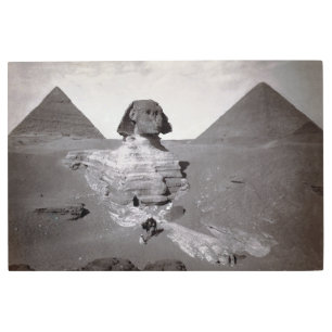 Impresión En Metal Gran Esfinge y las pirámides de Giza Necrópolis Eg