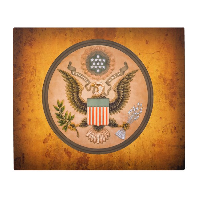 Impresión En Metal Gran SELLO de los Estados Unidos 1890 (Anverso)