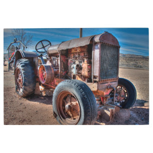 Impresión En Metal Granjas   Rusty Antique Tractor