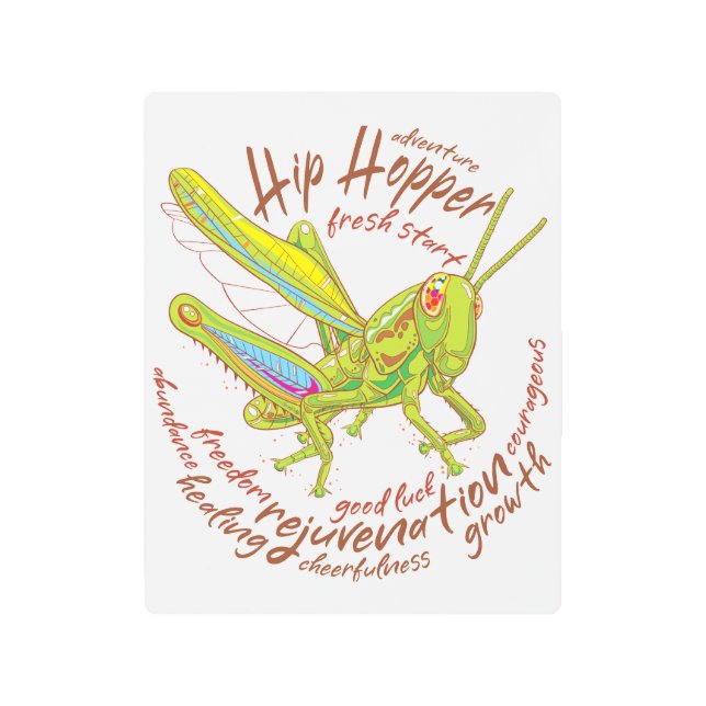 Impresión En Metal Grasshopper colorido (Anverso)