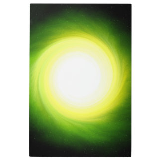Impresión En Metal Green Cosmic Black Hole Metalizado Wall Art