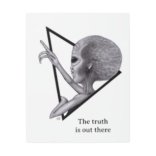 Impresión En Metal Grey Alien, la verdad está ahí fuera