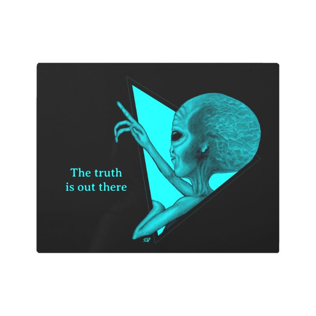 Impresión En Metal Grey Alien, la verdad está ahí fuera (Anverso)