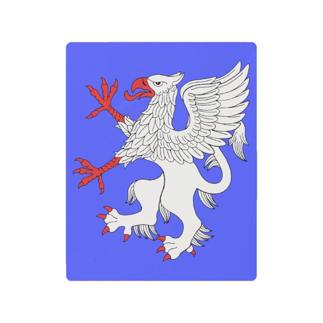 Impresión En Metal Griffin Rampant Argent (Anverso)