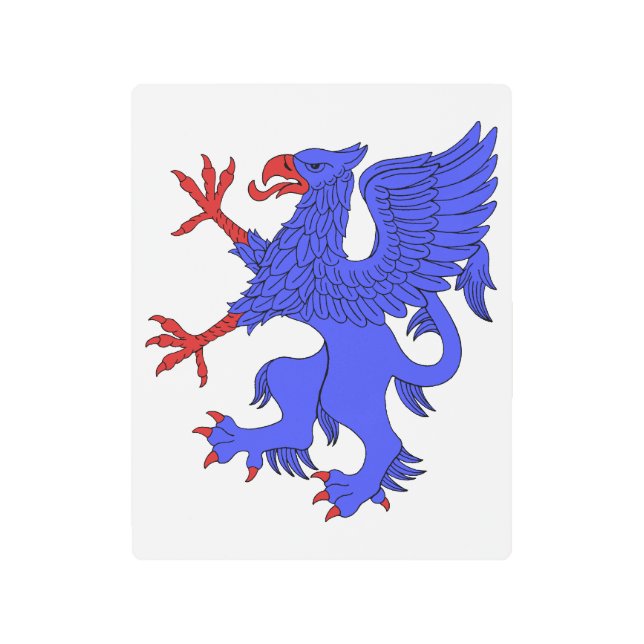 Impresión En Metal Griffin Rampant Azure (Anverso)