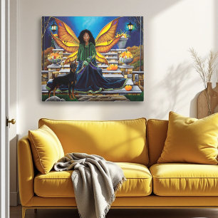 Impresión En Metal Guardian de hadas Doberman Dog