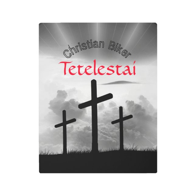 Impresión En Metal Guay de moto de Tetelestai Christian Biker (Anverso)